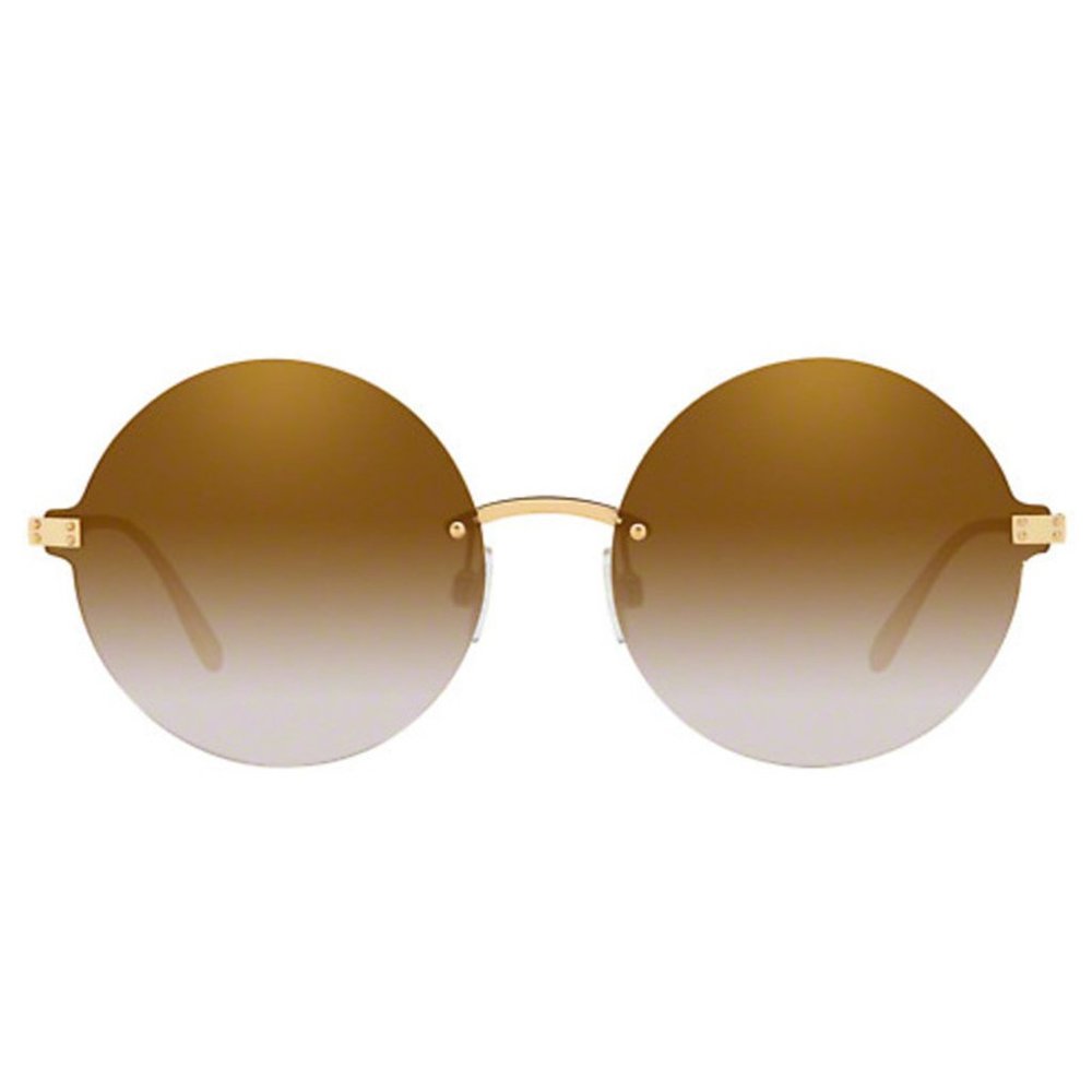 Dolce&Gabbana DG2228 Gold/Brown Round Sunglasses - Picture 3 of 4